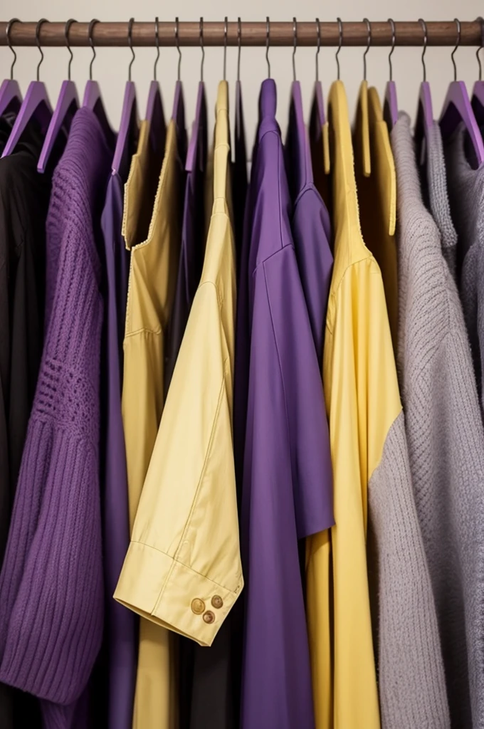 Make an army with clothes in not-so-dark purple colors, and light yellow
