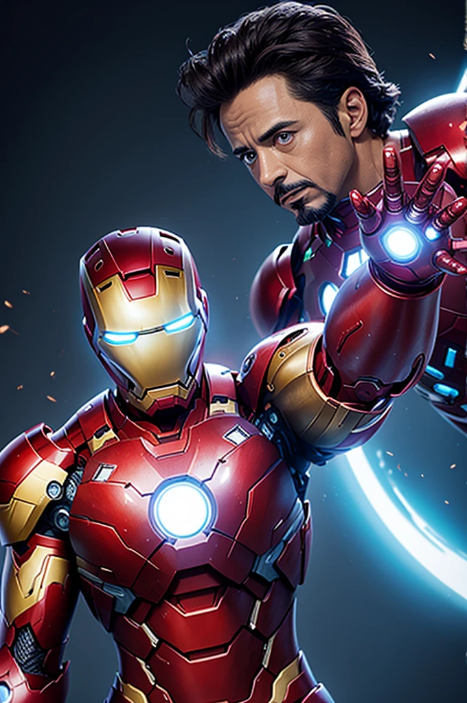 Iron Man with Rick's face from the cartoon Rick and Mort