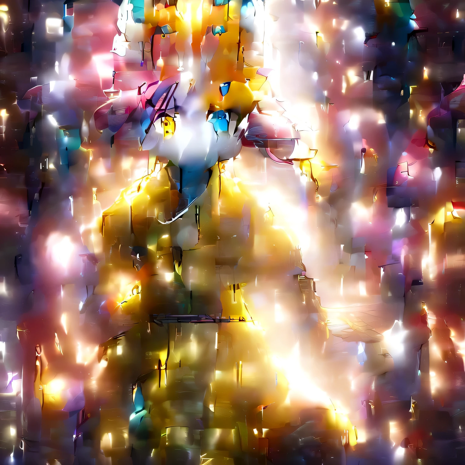 ((high qualiy)) (アニメ) a fox, pink hair, about , long tied hair, yellow dress, a spot in the eye, one blue eye and one white, she has white skin, two color hair, red and dark yellow.