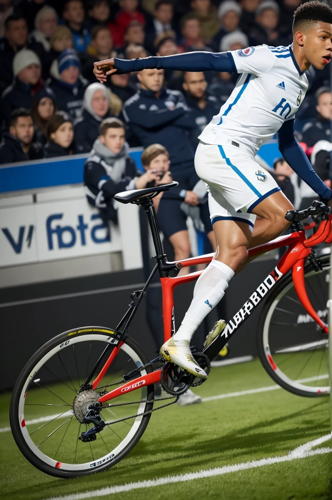 Mbappé scoring a bicycle goal