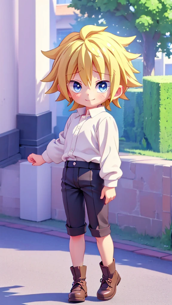 cute cute little boy he is 4 years old and has blue eyes cute anime style art 