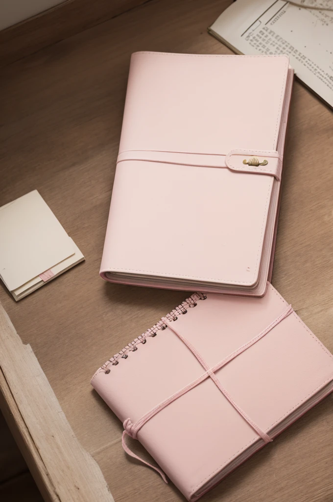 A light pink diary, old and dusty looking