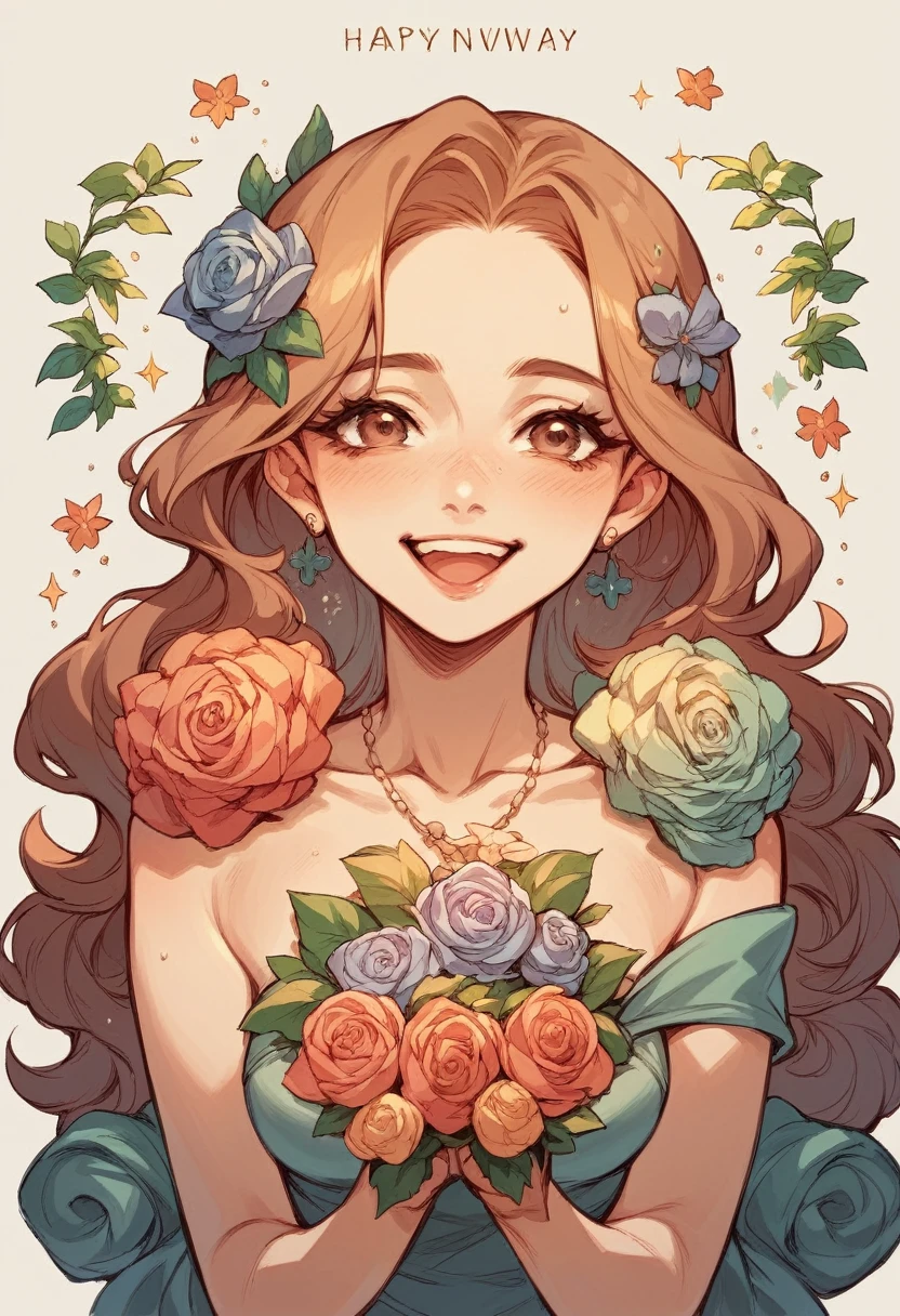 beautiful happy anniversary image with text with phrase in Spanish , together forever