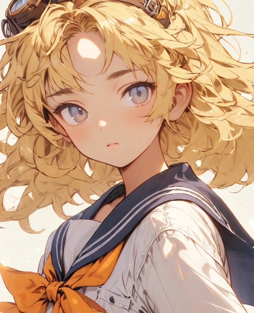 boyish　Berry Short　Slanted Eyes　Blonde　Sailor suit
