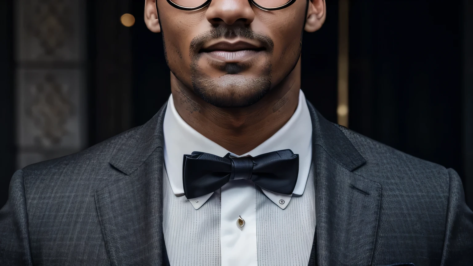 a well-dressed and charismatic man with a seductive expression, detailed facial features, medium shot, high quality, photorealistic, dramatic lighting, cinematic, warm color tones, luxurious setting