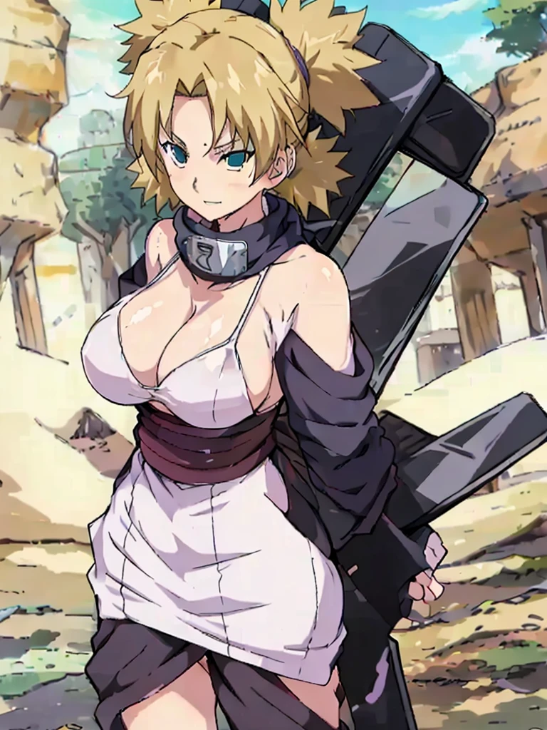 Sexy adult woman,Temari,standing still,huge breast, reference sheet
