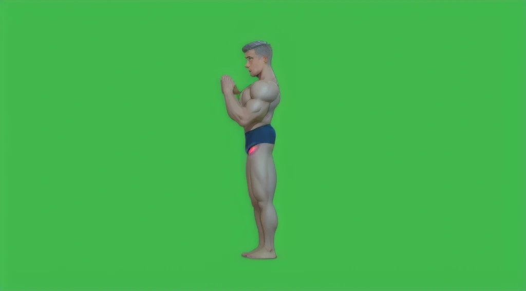 muscular gray guy standing
