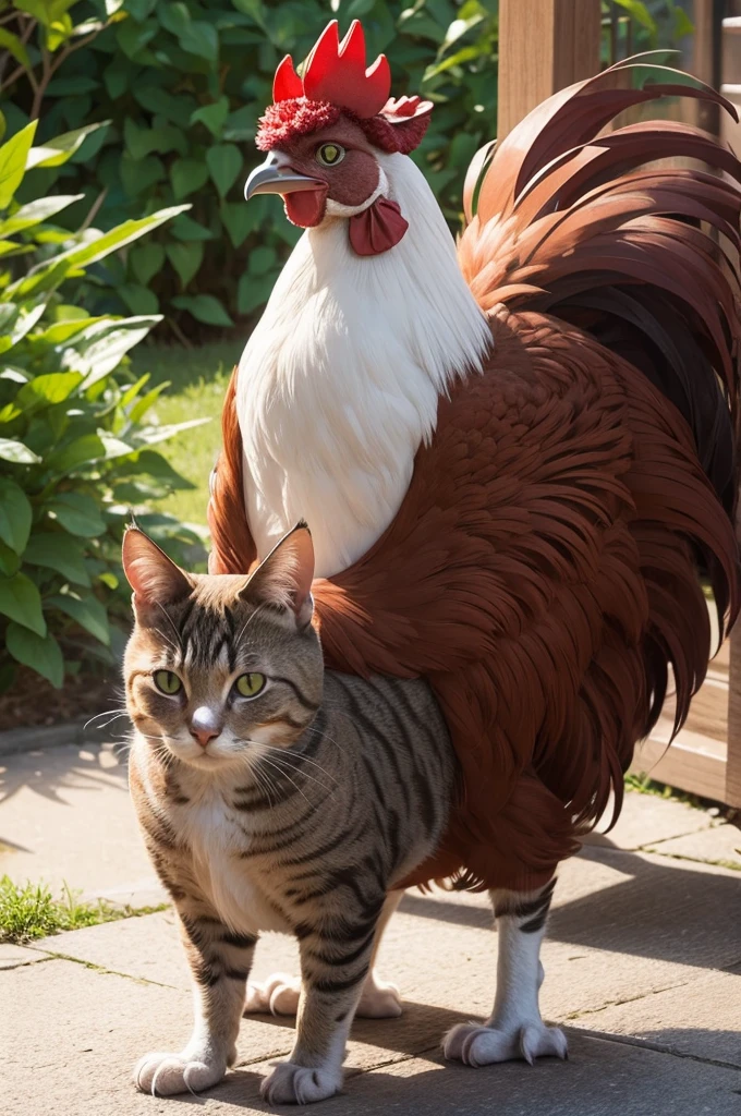 Cat with the body of a rooster