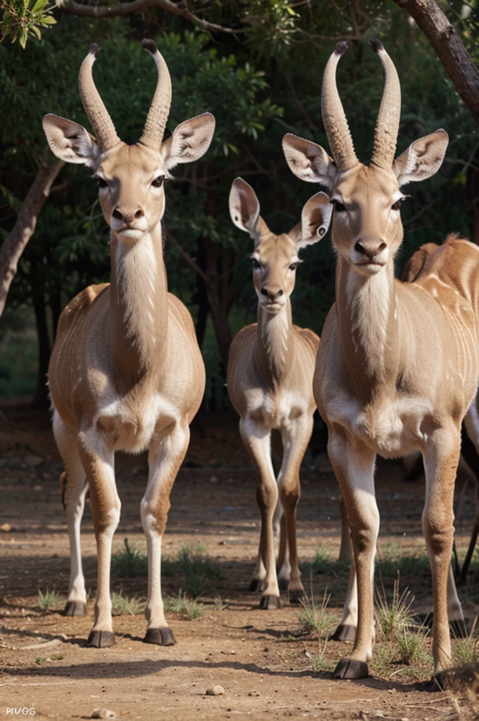 A combination of kudu animals with snake heads