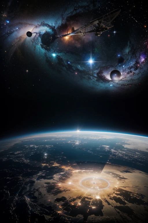 Background of space and empty circles to put information