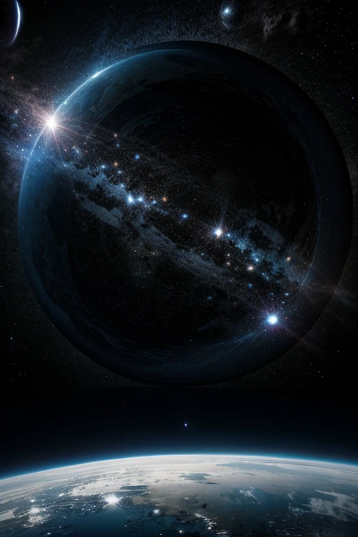 Background of space and empty circles to put information