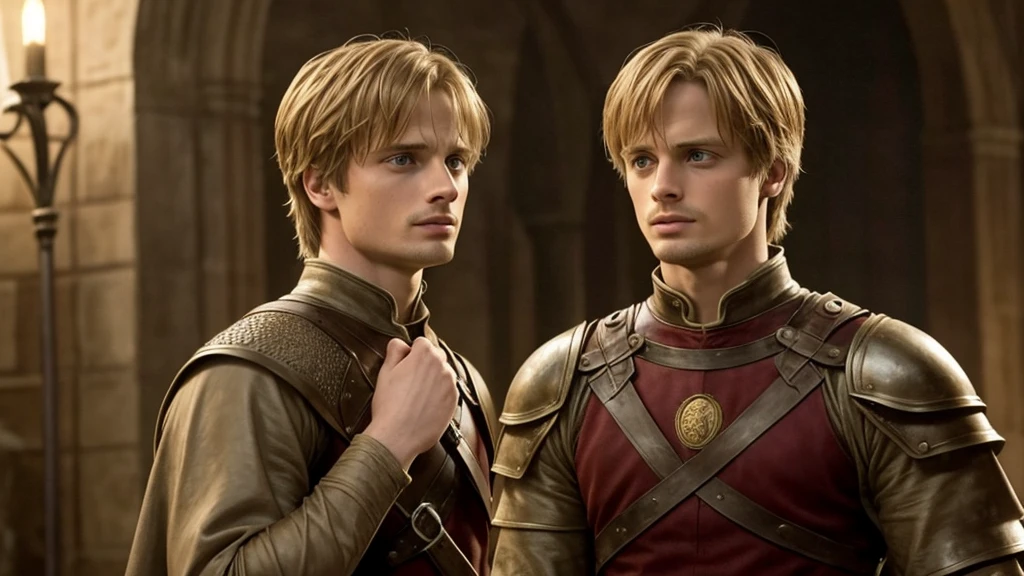 Bradley James as a younger Jaime Lannister (longer hair)