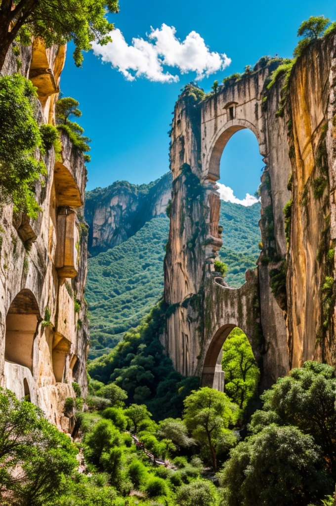 Bustamante Grottoes with colorful background