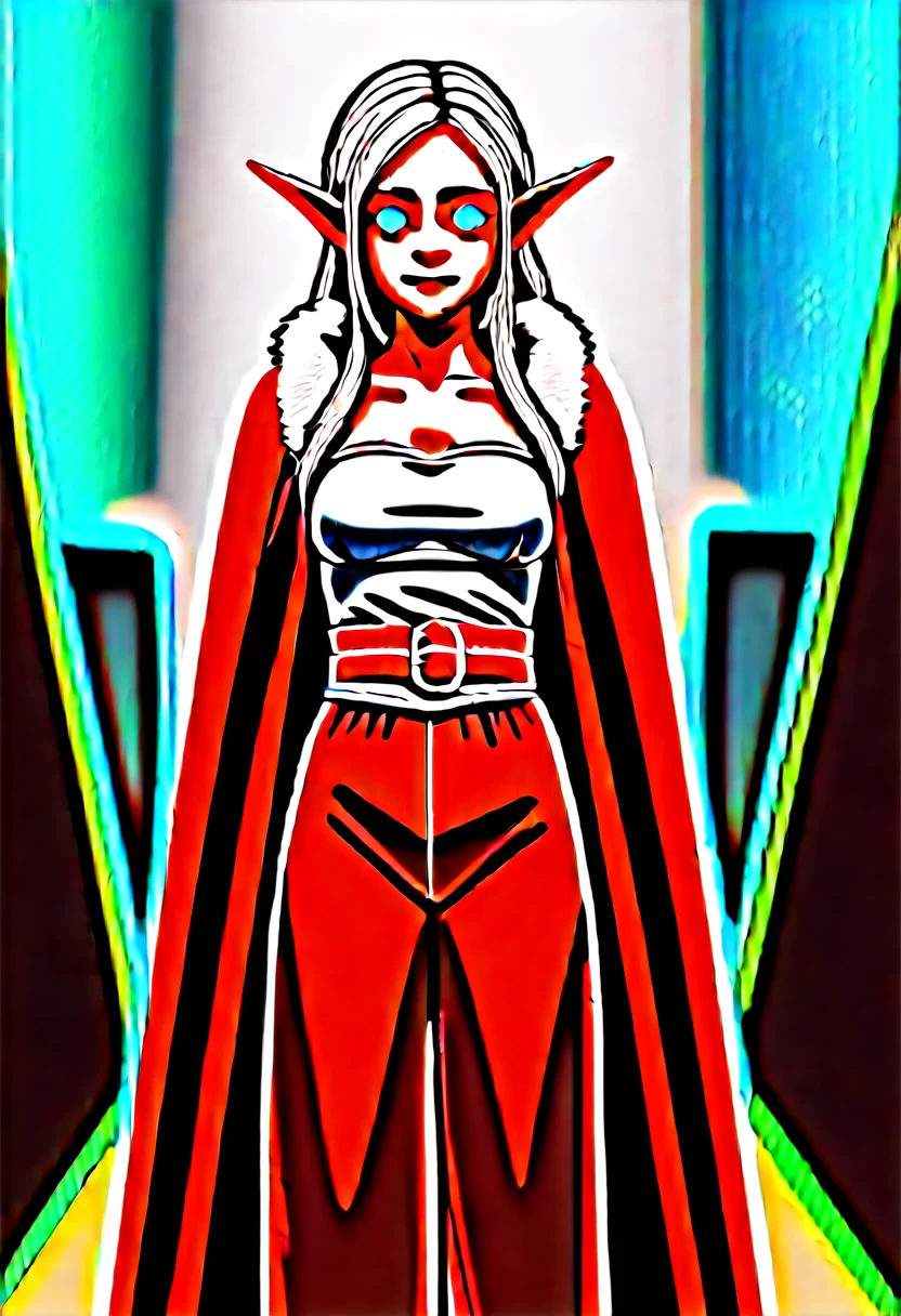 ((Best Quality)), (Masterpiece)), (Details: 1.4), Absurd Resolution, High Resolution, (Masterpiece: 1.4), Ultra Detailed, detailed gnome girl with pale skin, short stature, and very long silver hair that curls at the ends, covering one eye, with small breasts, pouty lips, and bright blue anime-style eyes with long lashes, wearing a corset, white puffy long sleeved shirt, and puffy cloth pants, leather bound boots, set in a windy fantasy landscape, (best quality,4k,8k,highres,masterpiece:1.2),ultra-detailed, dungeons and dragons, long elf ears, small girl, detailed skin and cloth textures, cute detailed face, intricate details, extremely detailed, 1girl, dynamic pose with hair covering one eye, shy personality, puffy cloth pants with leather belt, detailed privateer outfit, detailed buccaneer outfit, pouch on belt, wearing ornate leather armor with fur trim, silver inlay detail, wearing fur trimmed boots, wearing fur trimmed gloves, short, short height, halfing girl, small girl, lots of hair