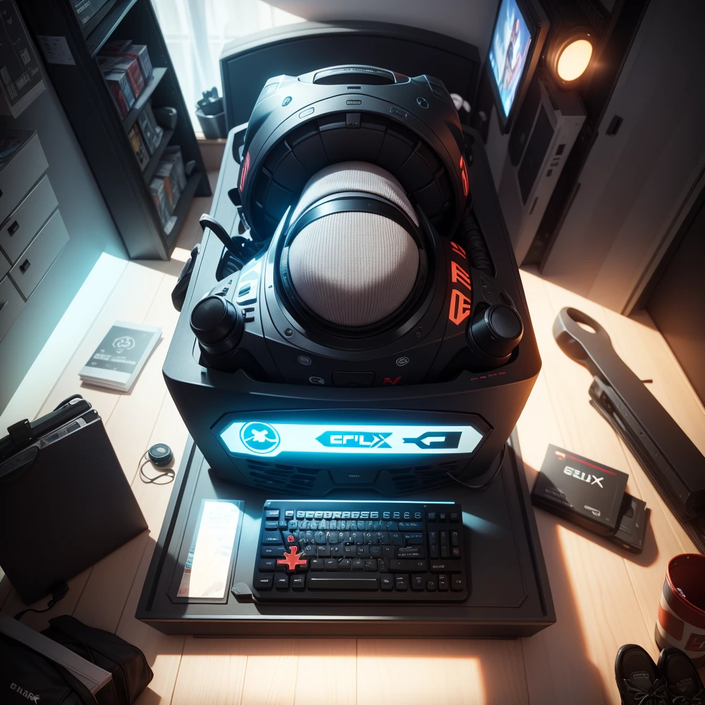 Place a gamer image in the background, And in a visible place place the word (EFloXx)