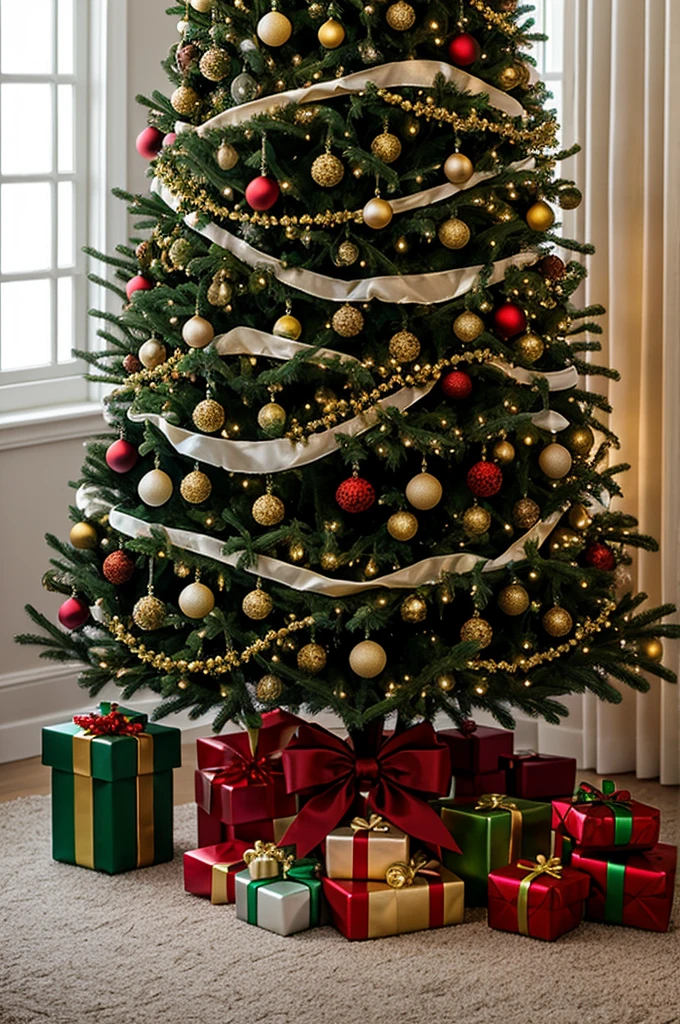 dressed up with Christmas tree