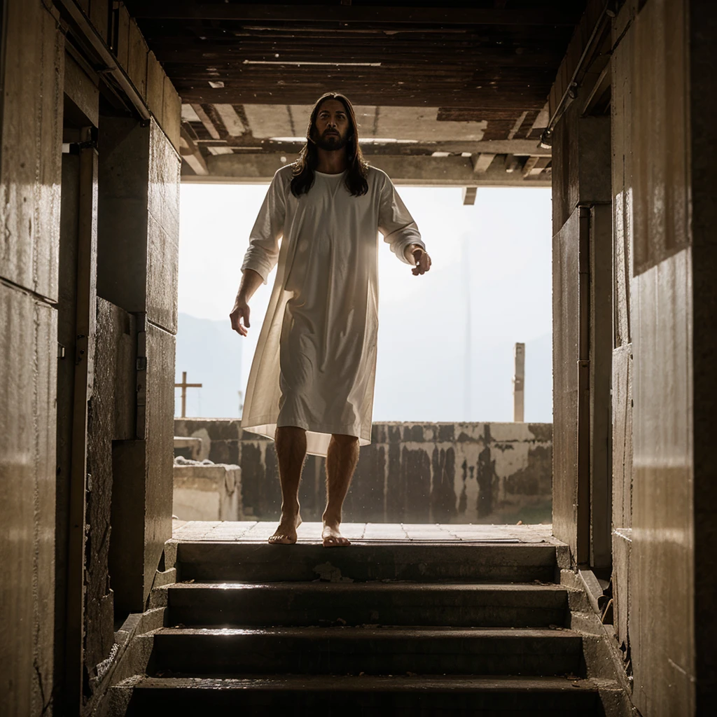 Jesus Christ descending from heaven