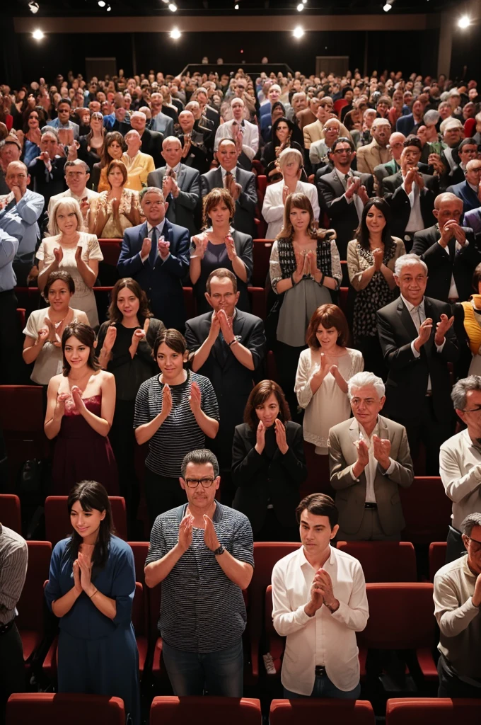 The audience giving a standing ovation