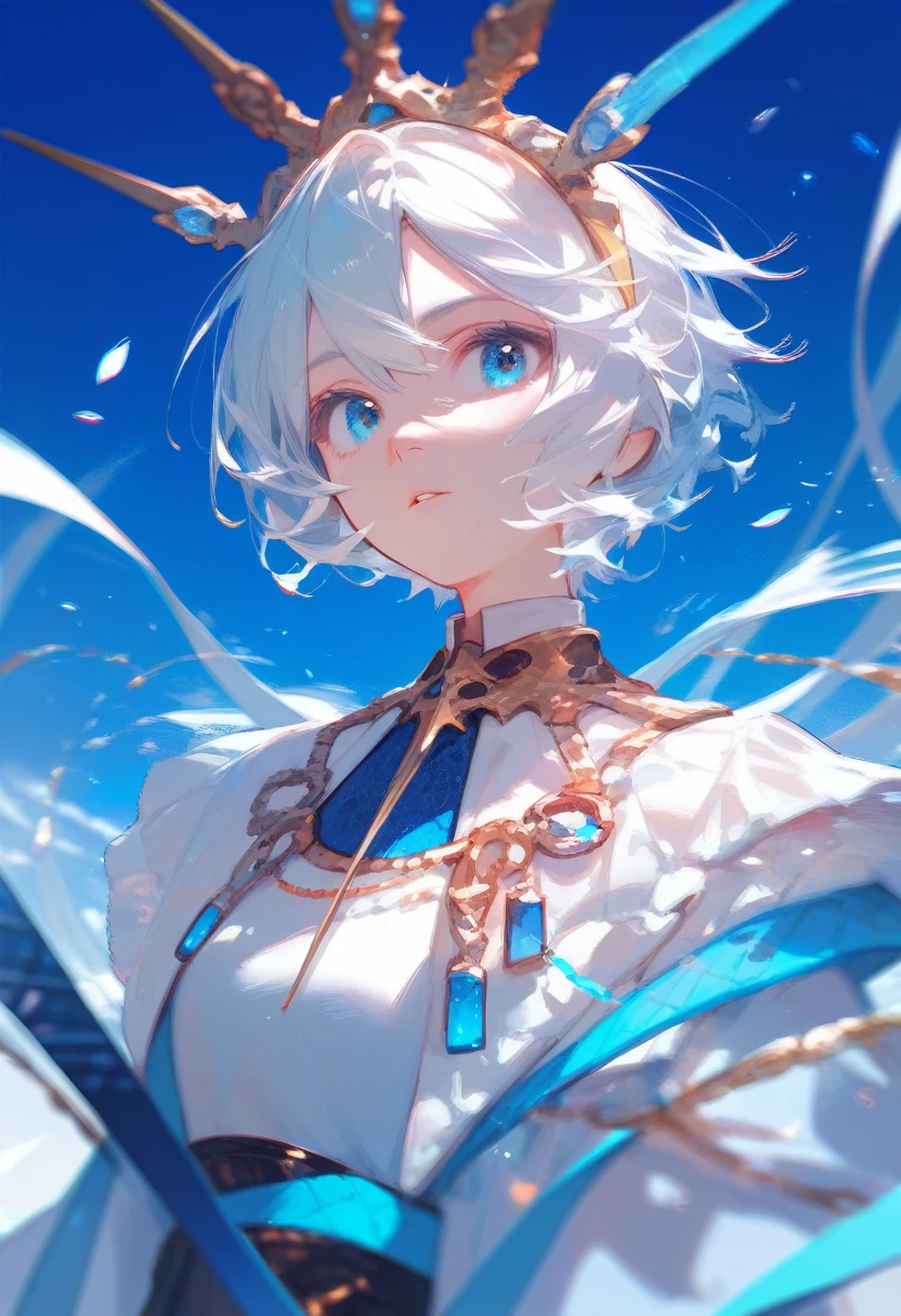 Glassy, blue eyes