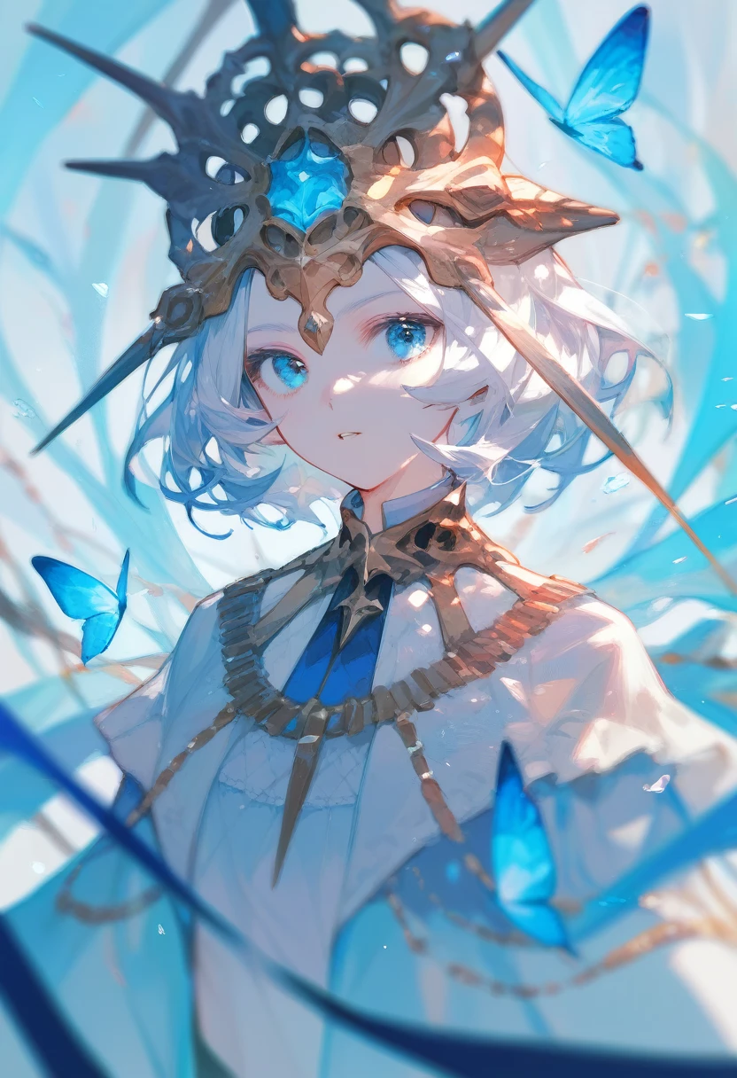 Glassy, blue eyes