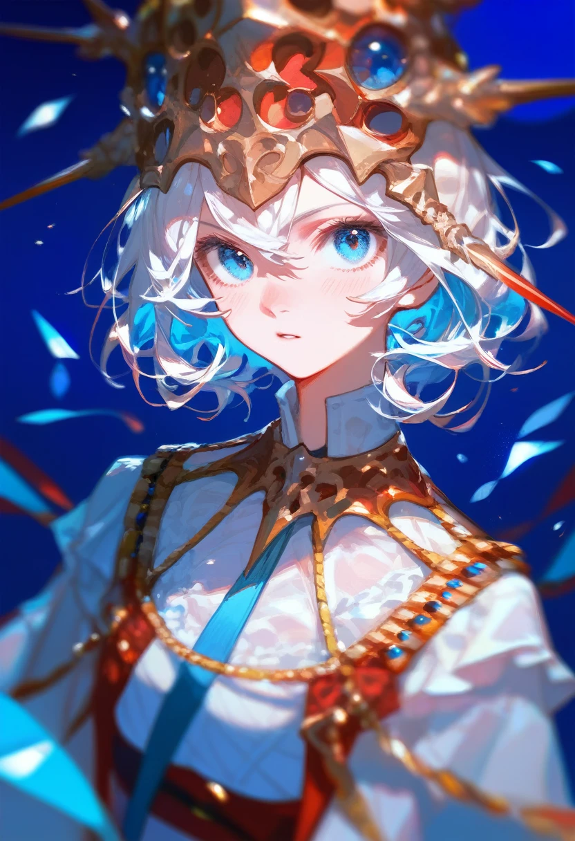 Glassy, blue eyes