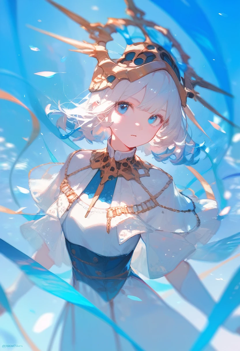Glassy, blue eyes