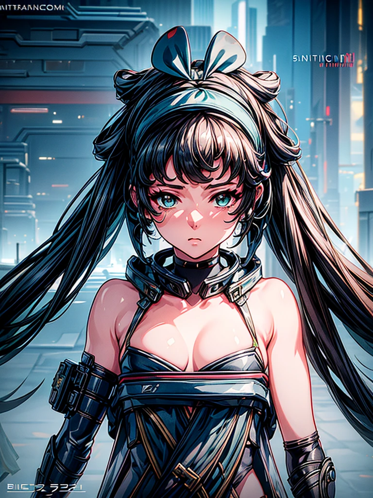 a beautiful detailed anime girl, sexy urban futuristic outfit, subzero mortal kombat mask covering mouth, submachine gun on back, masterpiece, 8k, ultra-detailed, photorealistic, intricate details, dramatic lighting, vibrant colors, cinematic composition, cyberpunk, science fiction, concept art style