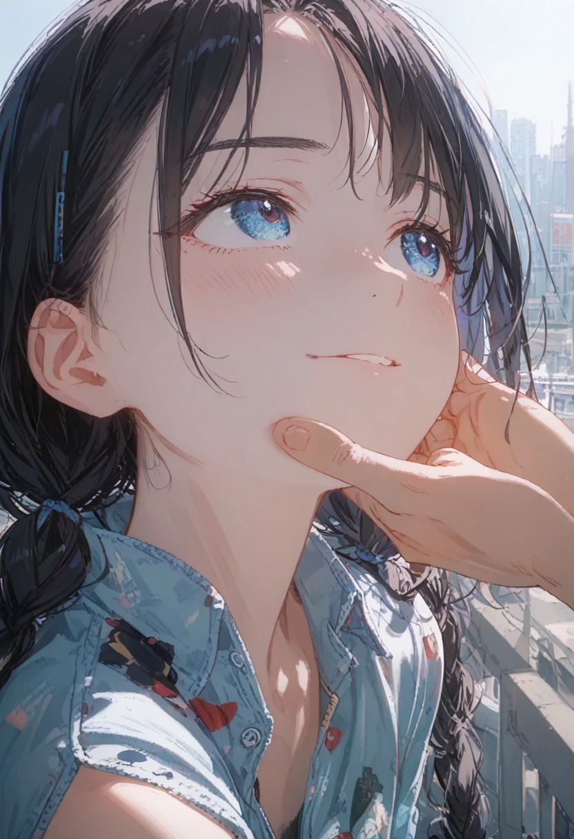 1 Female\(prince,cute,cute,20-year-old,Long braids,Black Hair,Eye color: Ocean blue,、Neon color、Big eyes,Dynamic pose,,Loose-lipped,Wearing a beautiful lace dress,Poolside、panic、smile、Bitter smile、Confused,(Grab her throat),avert your eyes,look up\), BREAK ,background\(city,coastal\), BREAK ,quality\(8K,Highly detailed CG unit wallpaper, masterpiece,High resolution,top-quality,top-quality real texture skin,surreal,Increase the resolution,RAW Photos,highest quality,Very detailed,wallpaper,Cinema Lighting,Ray-tracing,Golden Ratio\),[Browsing Caution]