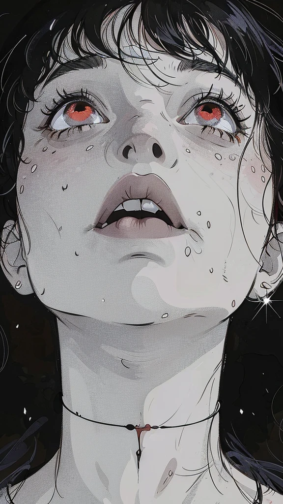 Recreate this image, my left eye was bleeding, and a bruised mouth. 