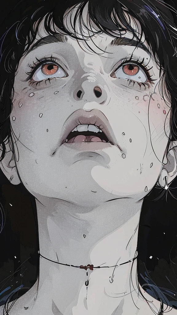 Recreate this image, my left eye was bleeding, and a bruised mouth.