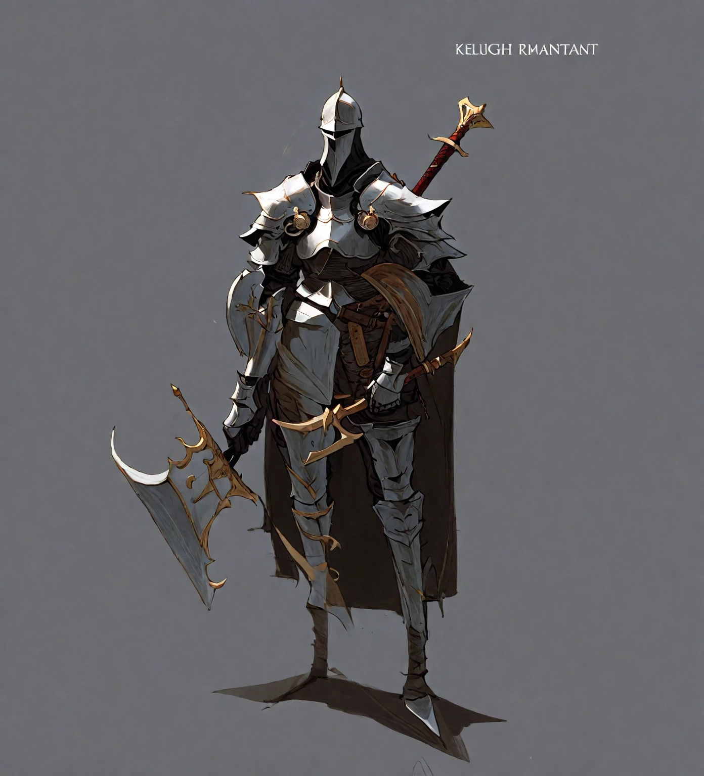 close-up of a man in armor with a sword, concept art of a warrior, heroic The concept of a fantasy character, Knight of the Undead, The concept of a fantasy character, senior concept artist, complex fantasy character, rpg character concept art, Warrior character design, character concept art, detailed full body concept art, illustration concept art, High fantasy concept art, The ArtStation Concept, Knight in armor Elephantine