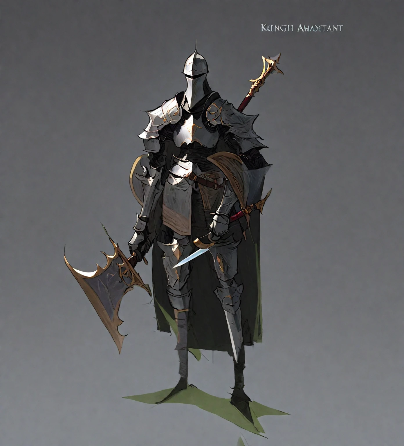 close-up of a man in armor with a sword, concept art of a warrior, heroic The concept of a fantasy character, Knight of the Undead, The concept of a fantasy character, senior concept artist, complex fantasy character, rpg character concept art, Warrior character design, character concept art, detailed full body concept art, illustration concept art, High fantasy concept art, The ArtStation Concept, Knight in armor Elephantine