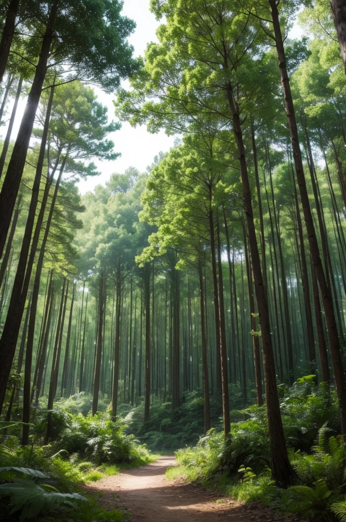 a forest from a parallel world full of plants