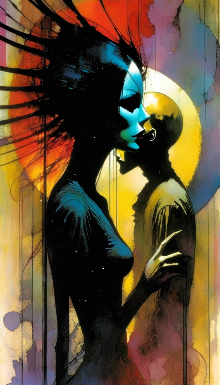 love and death, inspired by Bill Sienkiewicz
