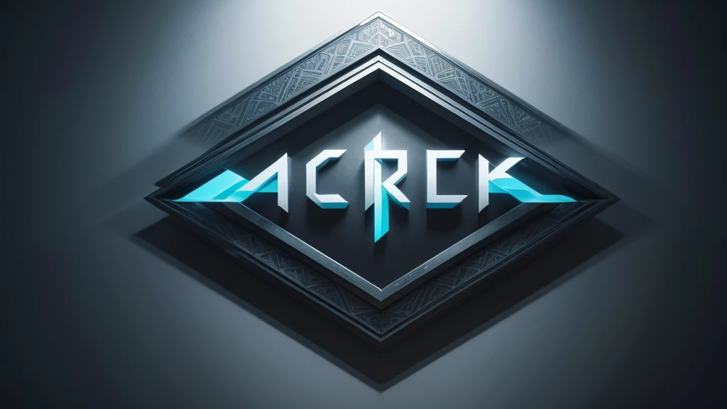 a detailed logo design with the word "RICK" arranged in an interesting way, cold color tones, intricate patterns, highly detailed, 3D rendered, minimalist, geometric, abstract, clean lines, symmetrical, high contrast, metallic elements, futuristic, elegant