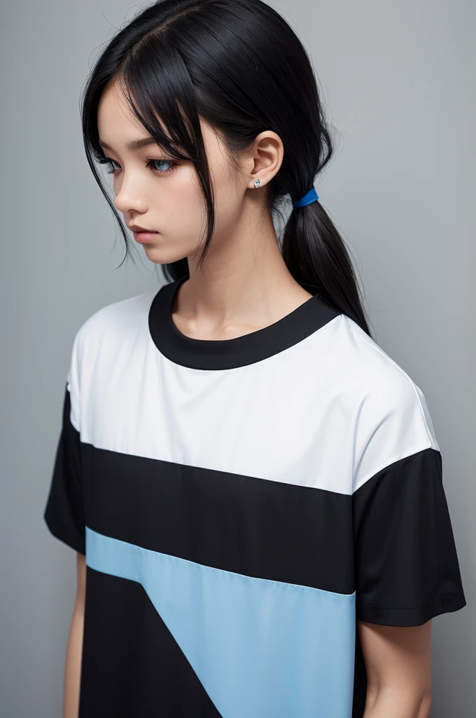 A black and blue interclass shirt, minimalistic