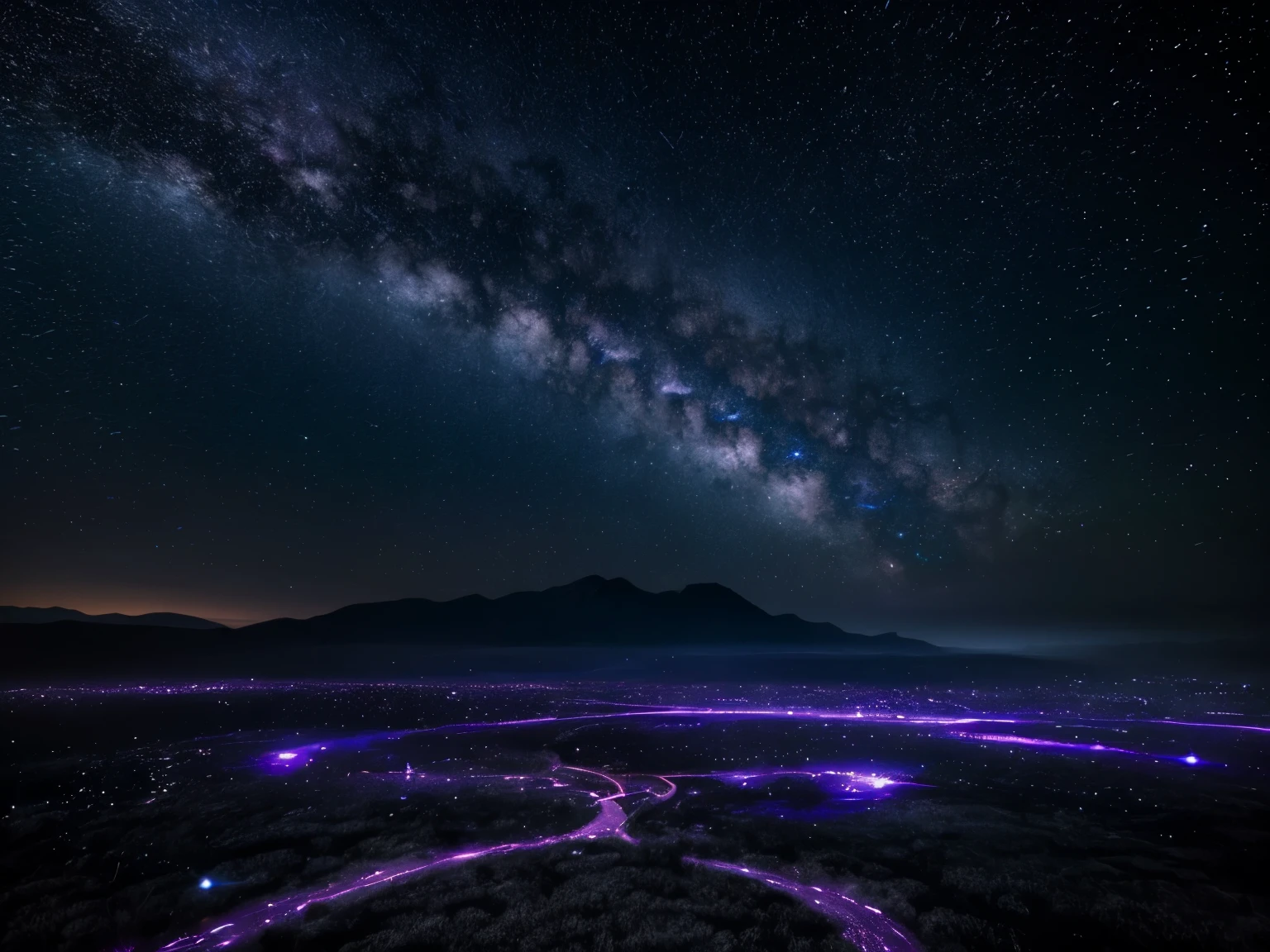 8k, masterpiece, best quality, realistic, higly detailed, landscape, create a desolated place in the space, dark smoke that circles the viewer, the viewer is in a floating circle structure made of old stone bricks with twenty passways also made of stone bricks, you can't see the end of the paths because there are dark smoke in the end of it, there a the most beatiful night sky with a lot of stars and purple galaxies. Add elements of space in teh sky, such as stars and nebulas, to convey the feeling of an intimidating and unknown place.