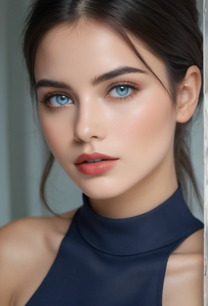 (Melhor qualidade, 4K, 8k, high resolution, obra de arte: 1.2), (super detalhado, realista, Fotorrealista:1.37)Uma jovem cativante, vestindo um conjunto impressionante de vermelho e azul, stands in front of a window with an air of toughness and determination. Her enchanting eyes are exquisitely detailed, capturando cada brilho e profundidade, while her lips boast a meticulous beauty that is both captivating and seductive. The level of detail extends to the entire face, every contour and feature meticulously rendered to perfection, creating a sense of hyperrealism that draws the viewer in. 

O traje da , reminiscent of the art of oil painting, it's a work of art in itself. The factory, habilmente trabalhado para se assemelhar a pinceladas vibrantes, adds a touch of dynamism to your overall look. It is a true reflection of the artist&#39;s talent, mostrando uma maestria