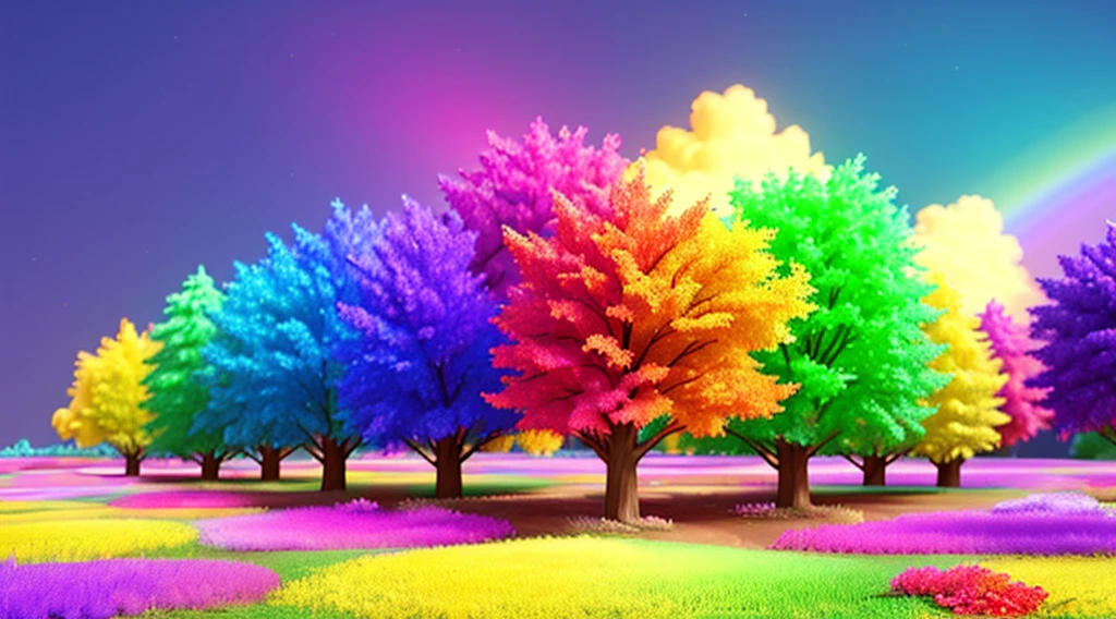 Create a 3d irs rainbow background in vibrant colors, not Disney Pixar style, best qualityer