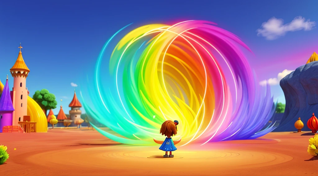 Create a 3d irs arc background with movement, swirly vibrant colors, not Disney Pixar style, best quality without objects
