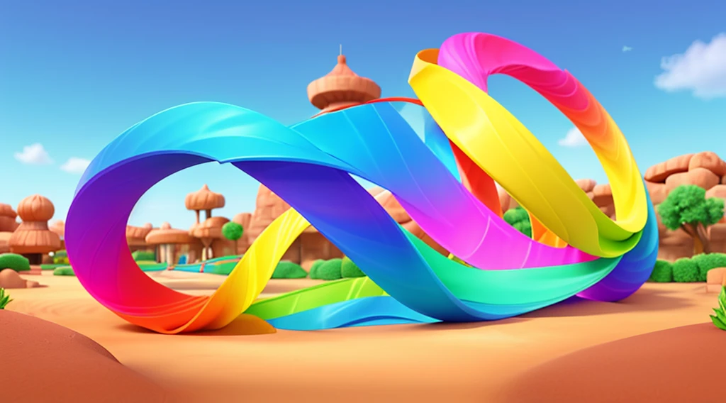 Create a 3d irs arc background with movement, swirly vibrant colors, not Disney Pixar style, best quality without objects