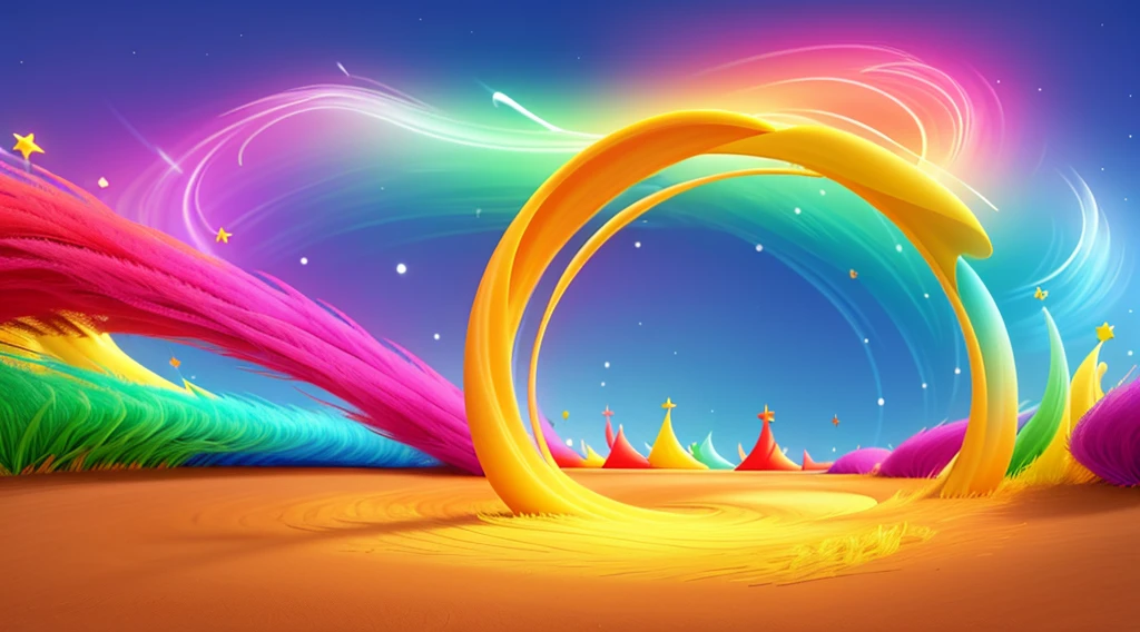 Create a 3d irs arc background with movement, swirly vibrant colors, not Disney Pixar style, best quality without objects