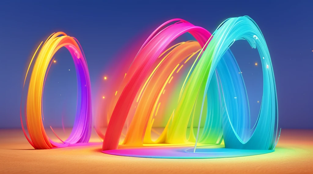 Create a 3d irs arc background with movement, swirly vibrant colors, not Disney Pixar style, best quality without objects
