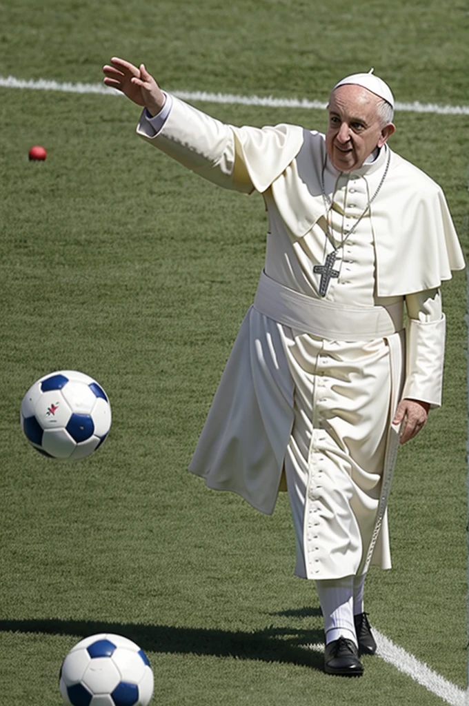 Pope Francis playing soccer