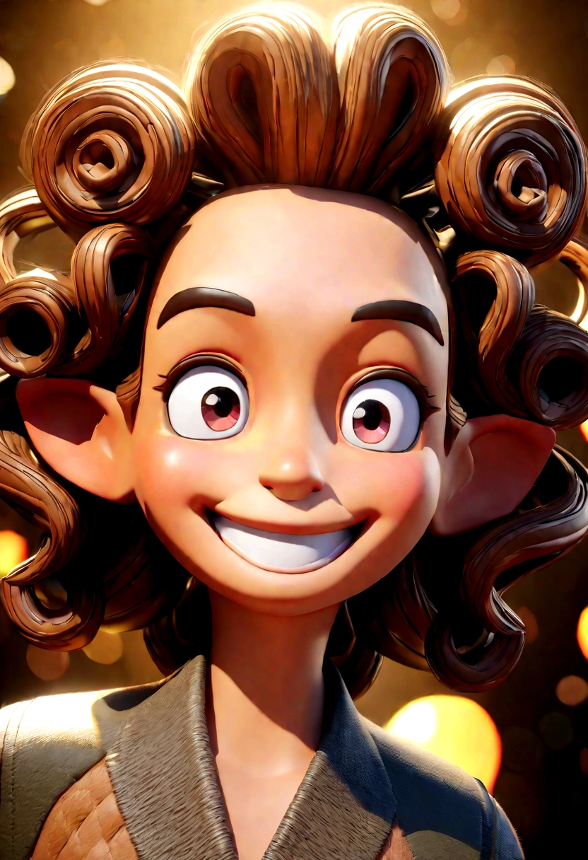 cartoon character of a 25 year old man, linkedin cartoon professional style, big teeth smile, short dark ginger curly hair on the top, short on the sides, animation character, stylized character, animation style rendering, 3d stylized, Arnold Maya render, 3 d render stylized, toon render keyshot, 3d character, 3d character, 3d rendering stylized, 3 d character render, cartoon character, 25 years old, Personal close up, character posing, (Pixar-style) (master part:1.2) (bokeh) (best quality) (skin detailed) (detailed texture) (8K) (Argilla) (Cinematic lighting) (sharp focus), portrait portfolio
