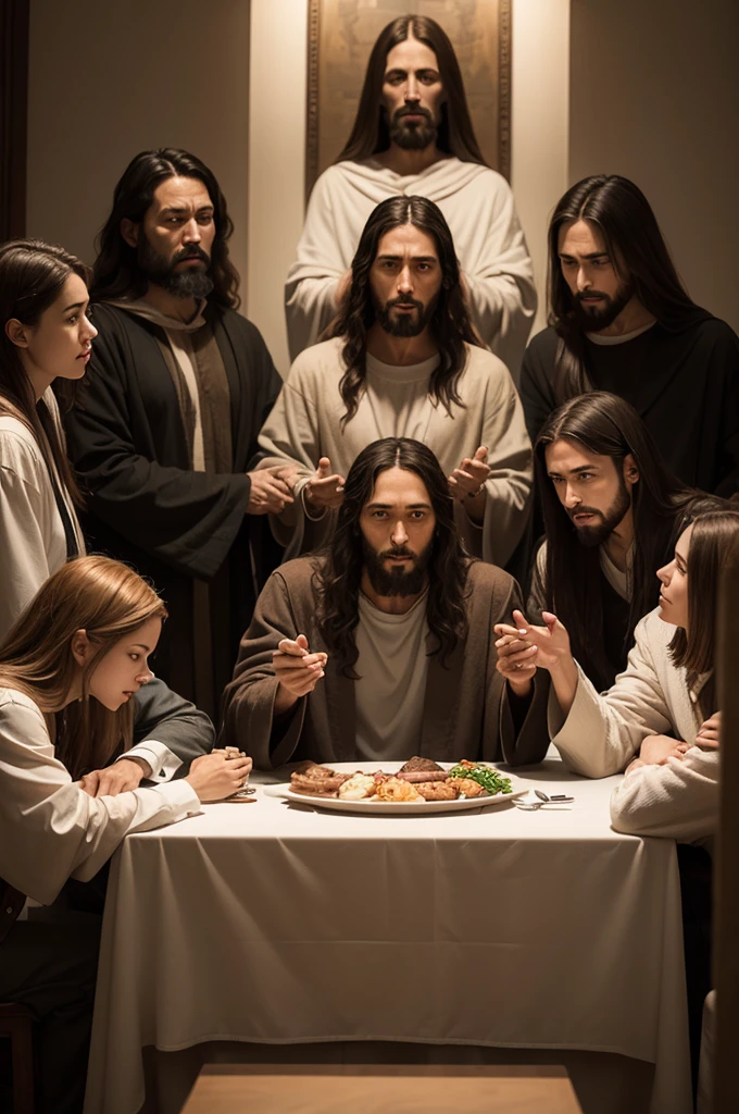 Supper Jesus Christ and apostles