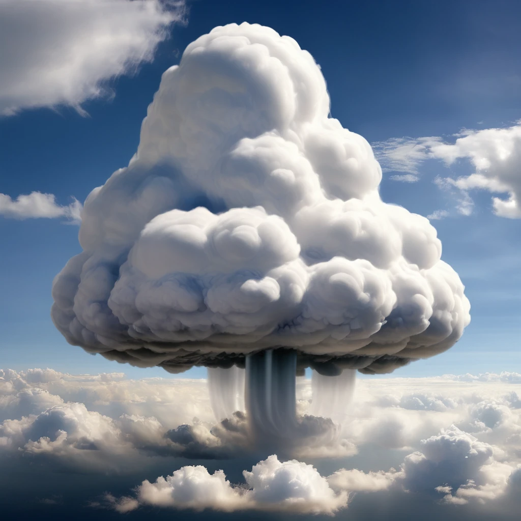  cloud that looks like a large, erect_penis, uncut_penis, foreskin_retracted, testicles, cloud ai