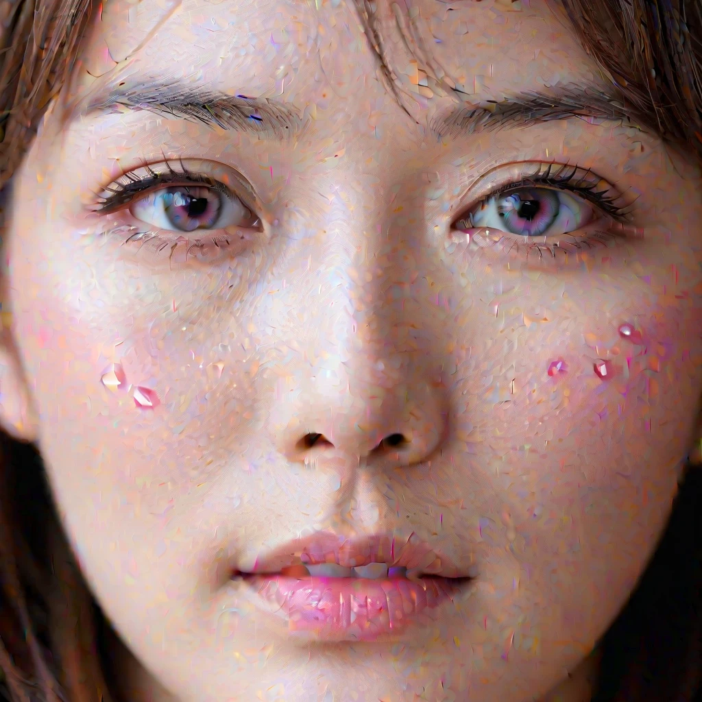 ( Cinema Lighting, romantic, Heterosexual, detailed Gentle expression face, tears, Pink Cheeks, Extreme close up of face, View your viewers, ), (Nishikigi chisato, ), ( Hollow Eyes, ), (Gentle expression, ), 《《《The woman can't stop drooling》》》《《《The woman is completely 》》》《《《Women don't wear swimsuits》》》《《《The woman is not wearing a bra》》》