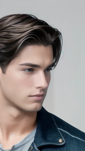 make an young American heartthrob focus on the face.