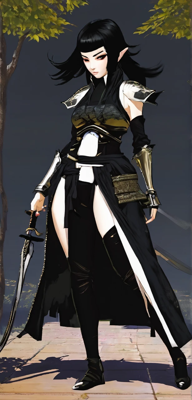 Miss Nightmare in light armor black hair she is a ninja